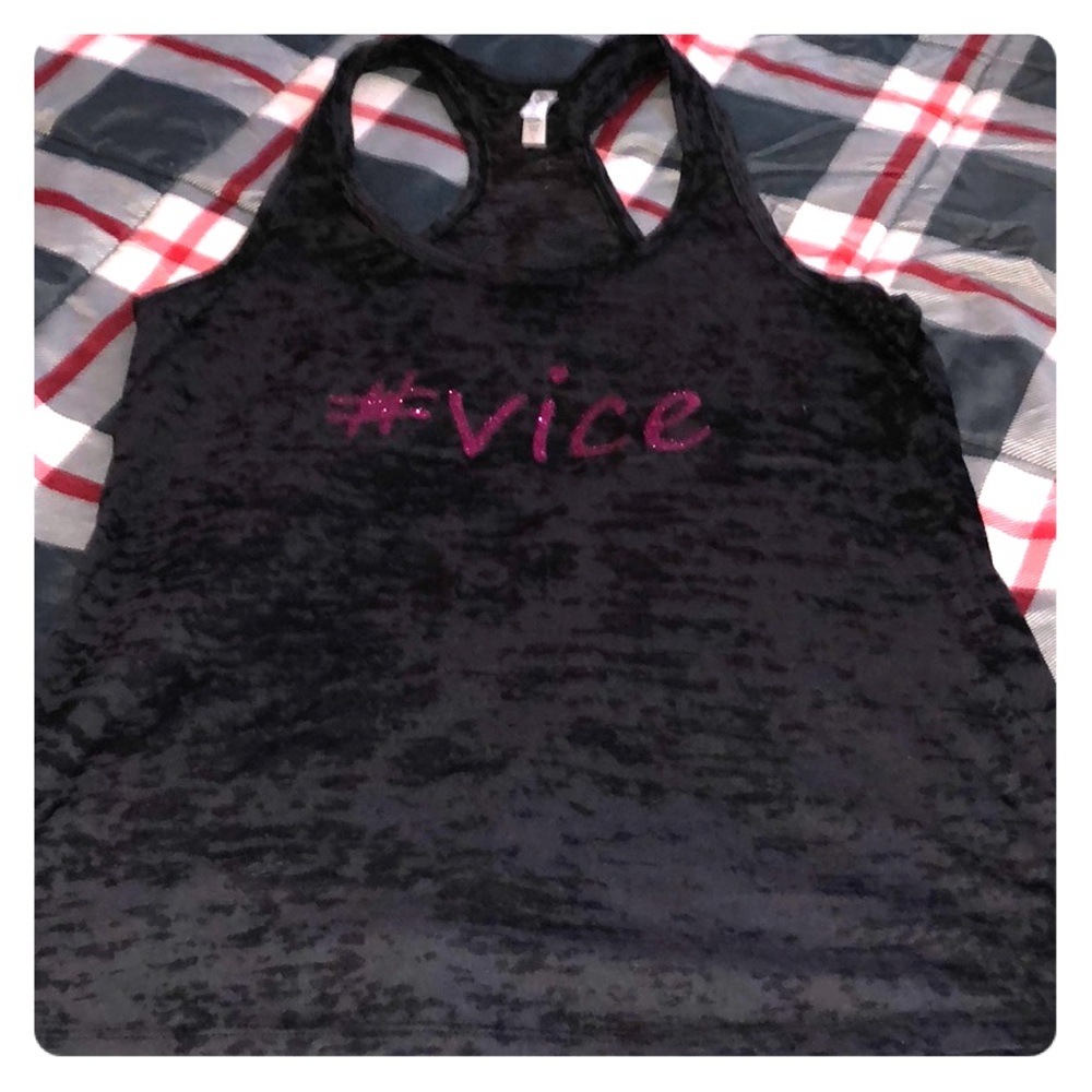 Black workout tank- #Vice